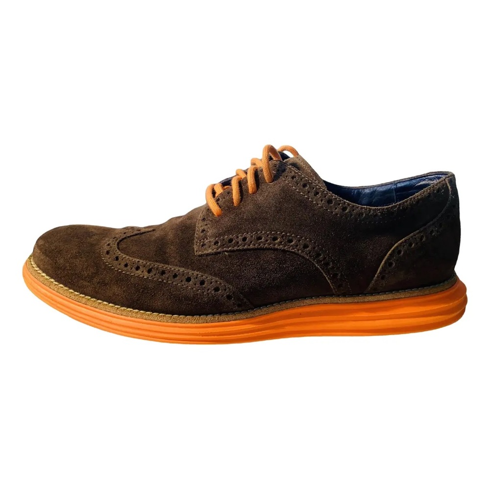 Cole Haan Lunagrand Wingtip Suede Oxford sz 7.5